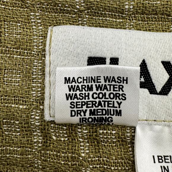 FLAX Linen Matching Set Wrap Top and Pants Olive Green M - Picture 13 of 13